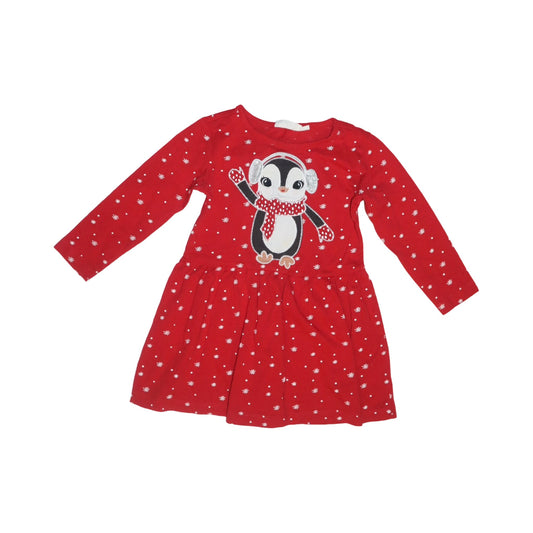 Långärmad Jul Klänning från KappAhl - Storlek 86/92 - Röd (Multi)