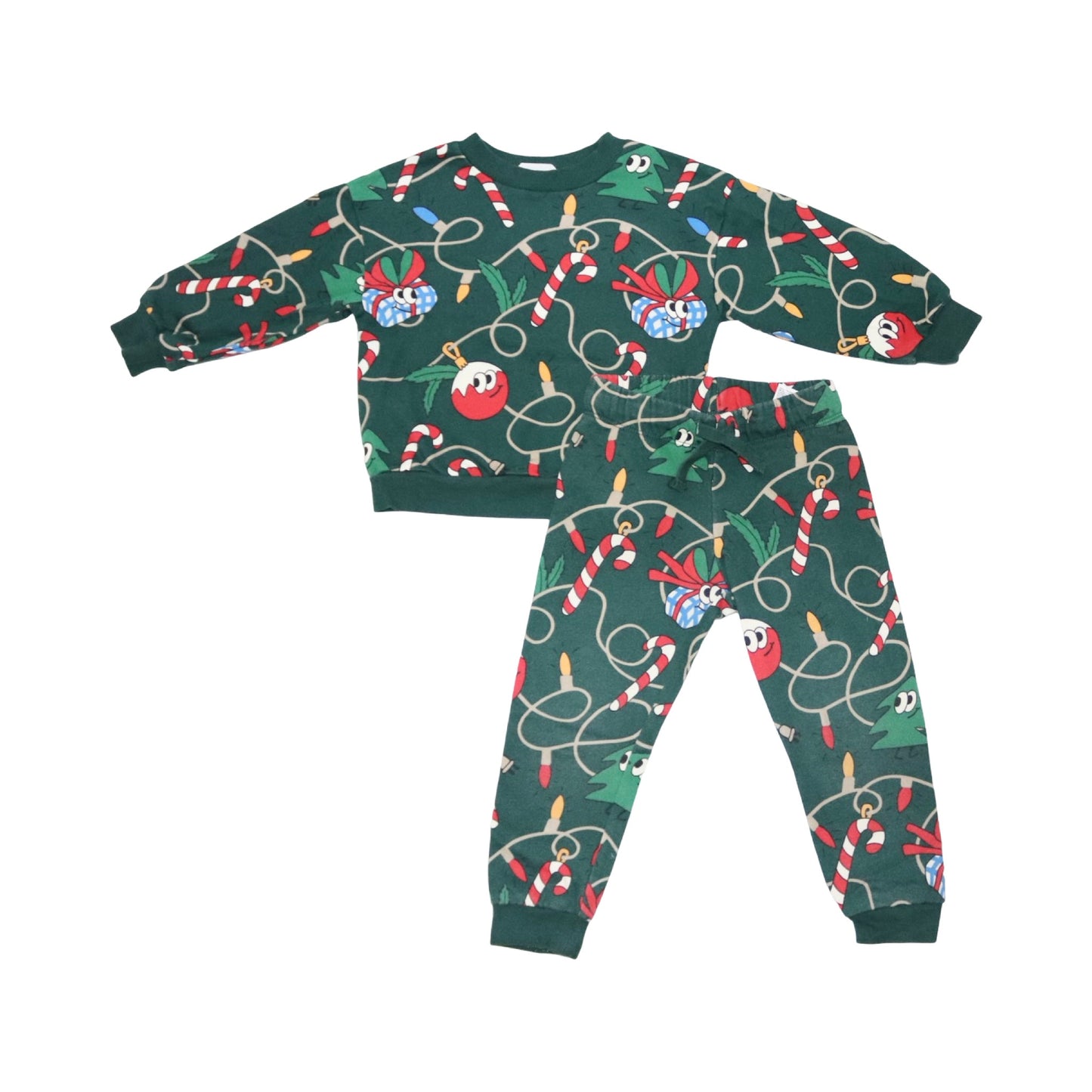 Jul Tröja & Byxor Matchande Set från H&M - Storlek 98 - Grön & Röd (Multi)