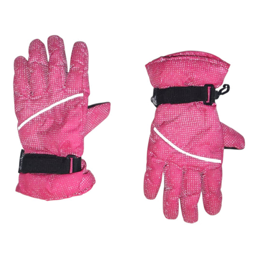 Fleecefodrade Vattentäta Handskar Från Carlsteins AB - Storlek 146/152 (11/12) - Svart & Rosa