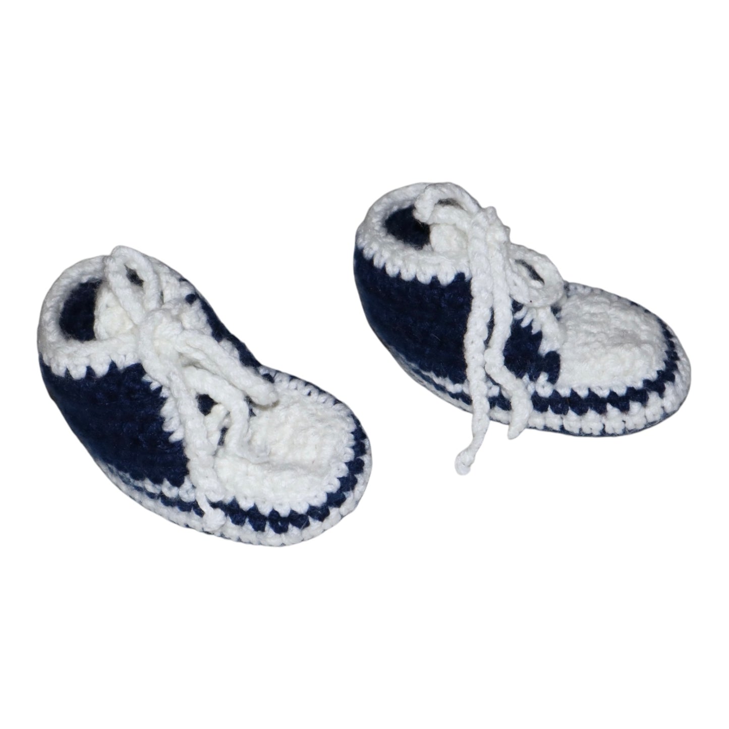 Stickad Tossor - Storlek 62/74 - Blå & Vit