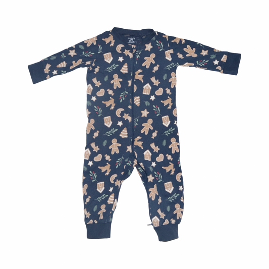 Pepparkakas Långärmad Pyjamas från LINDEX - Storlek 74 - Mörkblå & Brun