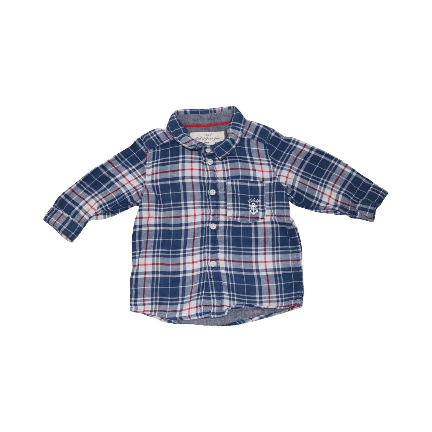 Skjorta & Byxor Matchande Set från L.O.G.G H&M & LINDEX - Storlek 68 - Blå & Vit (Multi)