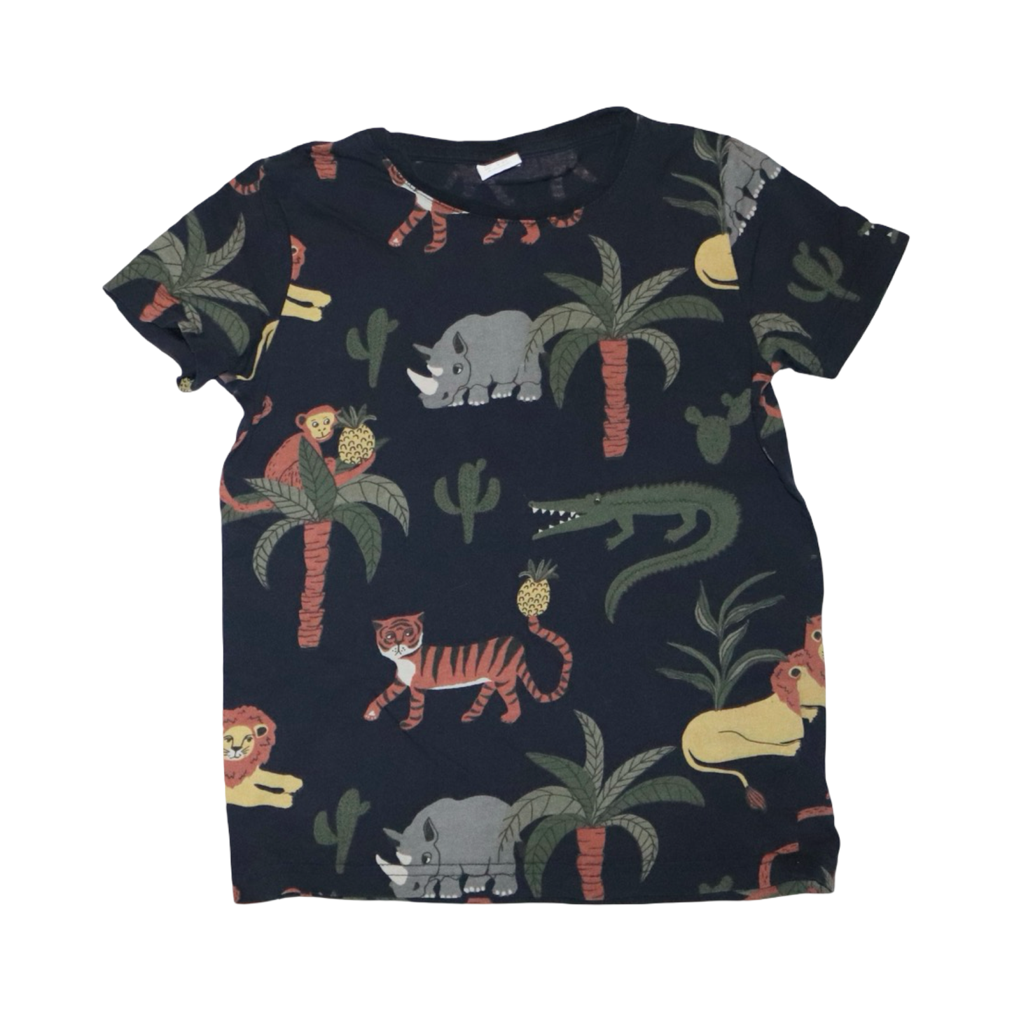 Kortärmad T-shirt från LINDEX - Storlek 110/116 - Marinblå (Multi)