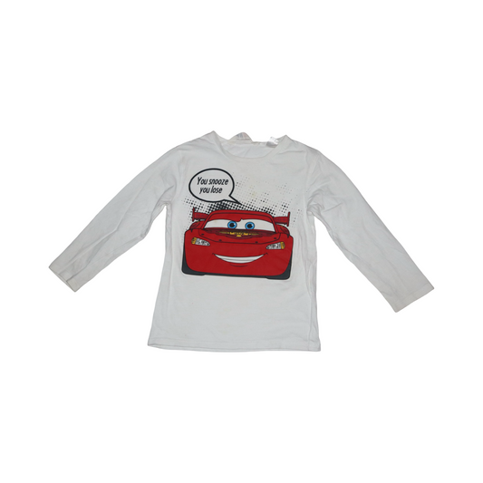 DISNEY PIXAR Långärmad T-shirt från H&M - Storlek 98/104 - Vit & Röd