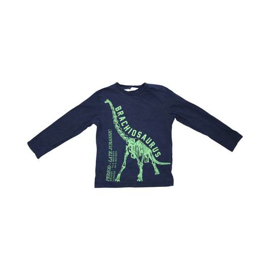 Långärmad T-shirt från H&M - Storlek 110/116 - Marinblå & Grön