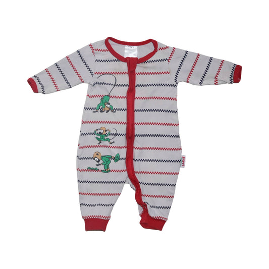 Lång Pyjamas från Pippi Långstrump - Storlek 62 - Vit & Röd (Multi)