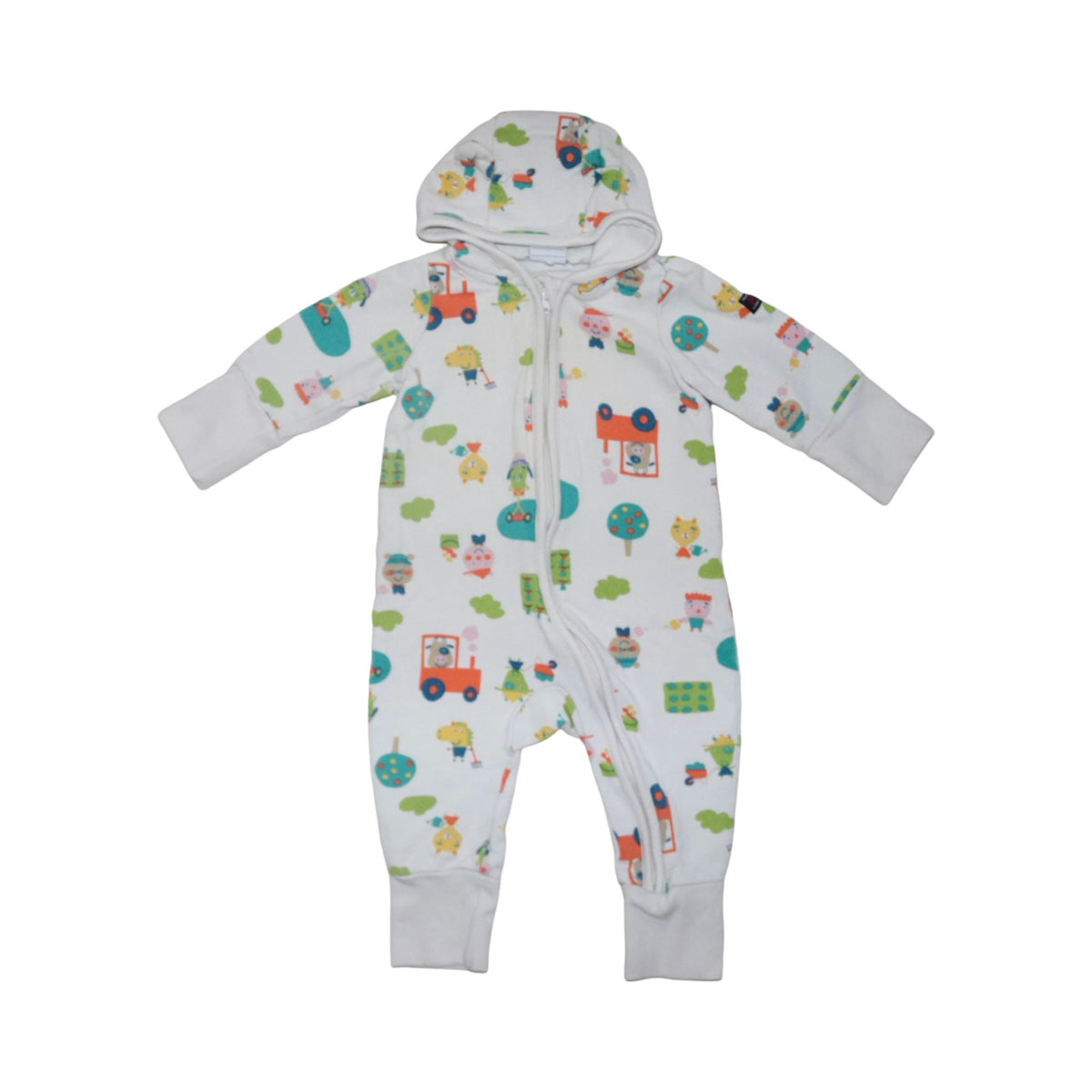 Långärmad Byxdress/ Jumpsuit från POLARN O. PYRET - Storlek 62 - Vit (Multi)