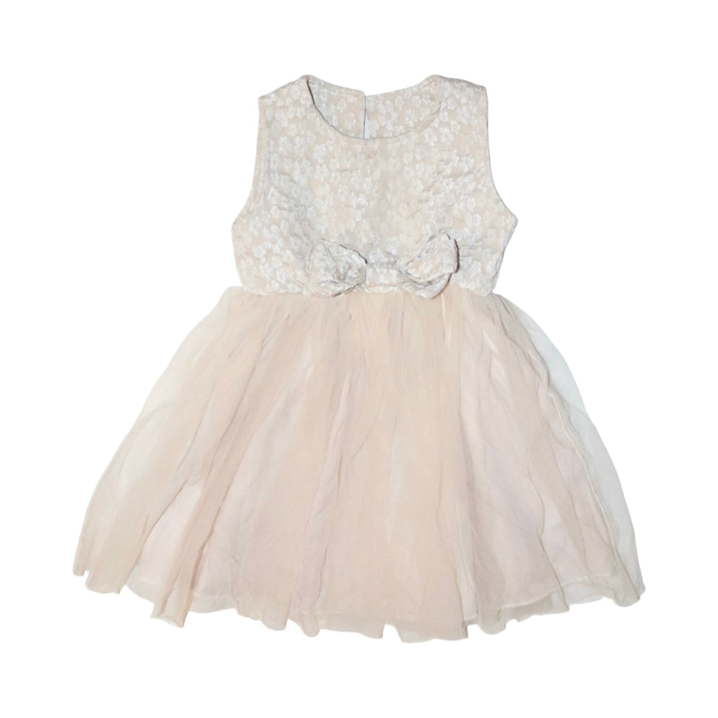Kofta & Fest Klänning Matchande Set - Storlek 98 - Beige