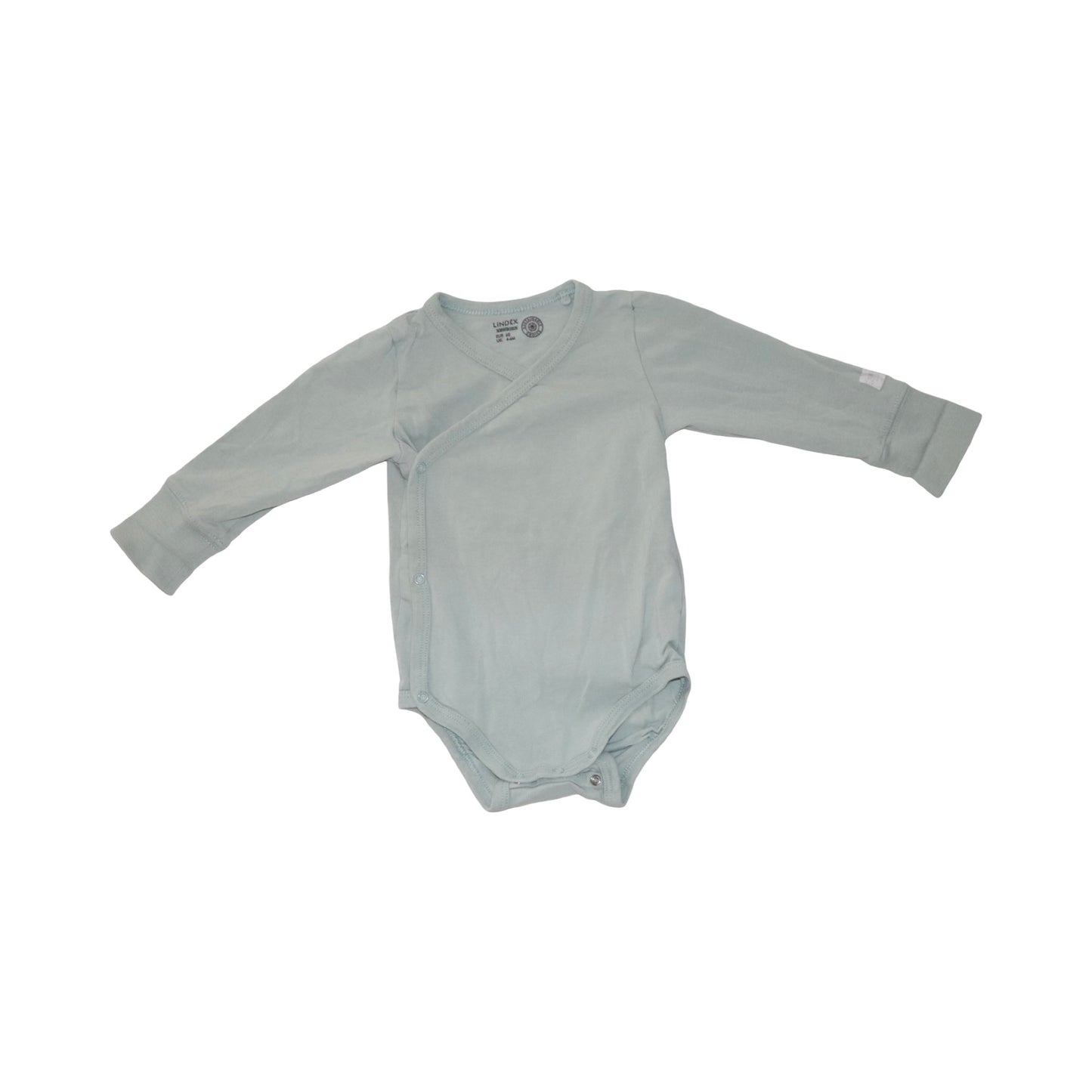 Långärmad Omlottbody (2 Pack) från LINDEX - Storlek 68 - Ljusgrön (Multi)