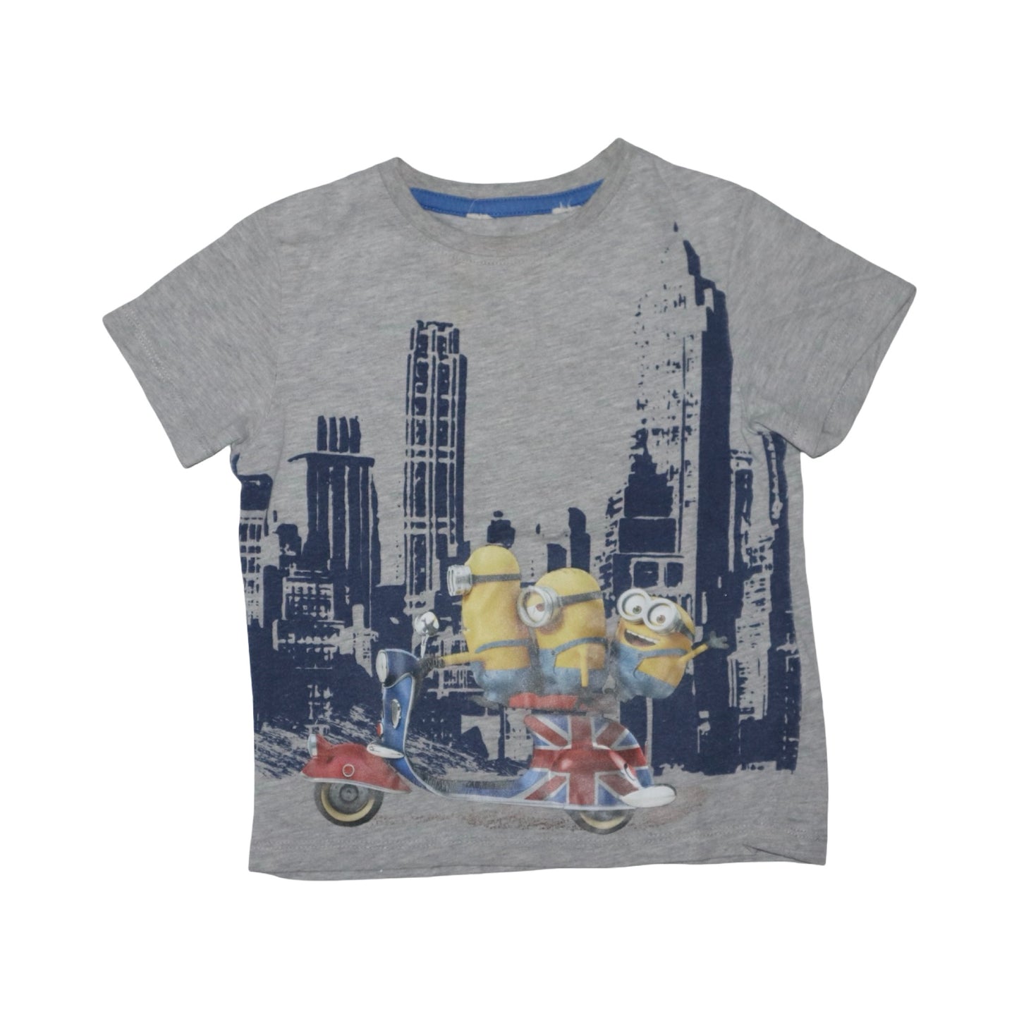 Kortärmad T-shirt från lupilu - Storlek 98/104 - Blå & Grå (Multi)