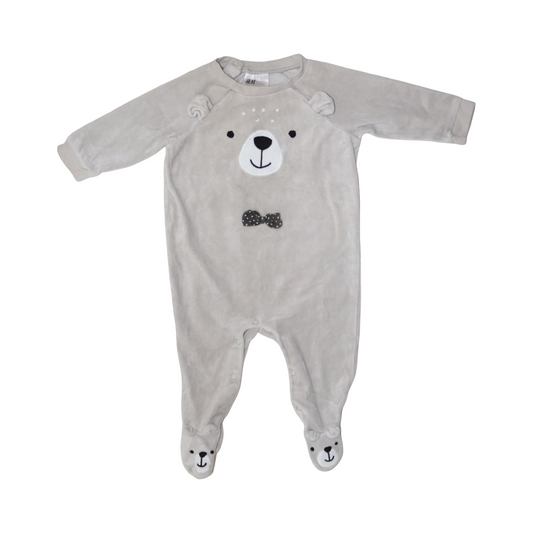 Lång Pyjamas med fot från H&M - Storlek 68 - Ljusgrå (Multi)