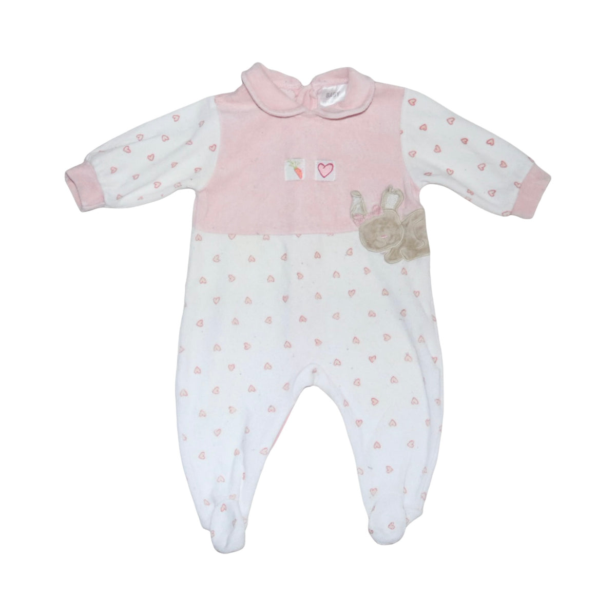 Långärmad Byxdress/ Jumpsuit från KappAhl - Storlek 62 - Vit & Rosa (Multi)