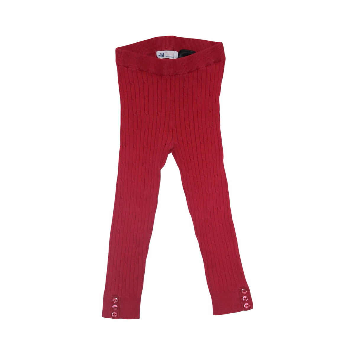 Leggings Byxor (2 Pack) från H&M & Young Dimension - Storlek 86/92 - Röd & Beige