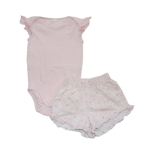 Body & Shorts Matchande Set från H&M & ICA eco - Storlek 86/92 - Ljusrosa (Multi)