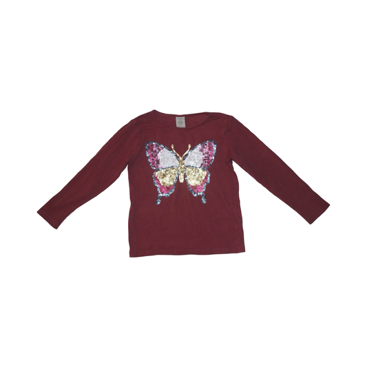 Långärmad T-shirt från LINDEX - Storlek 110 - Rödbrun (Multi)