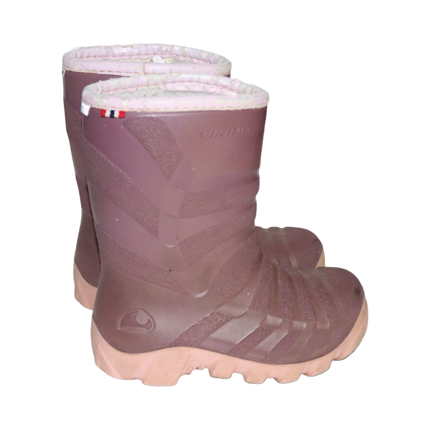 Fodrade Gummistövlar från VIKING - Storlek 26 (Innermått 17.5cm) - Lila & Ljusrosa