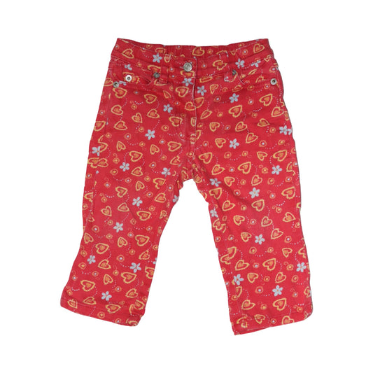 Byxor från Girls Natural - Storlek 80 - Röd & Gul (Multi)