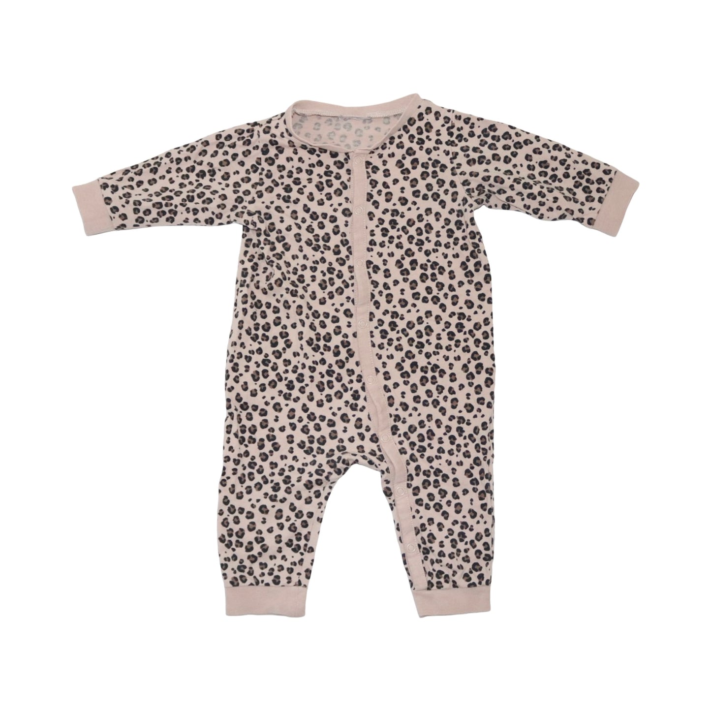 Långärmad Pyjamas från H&M - Storlek 68 - Ljusrosa & Brun
