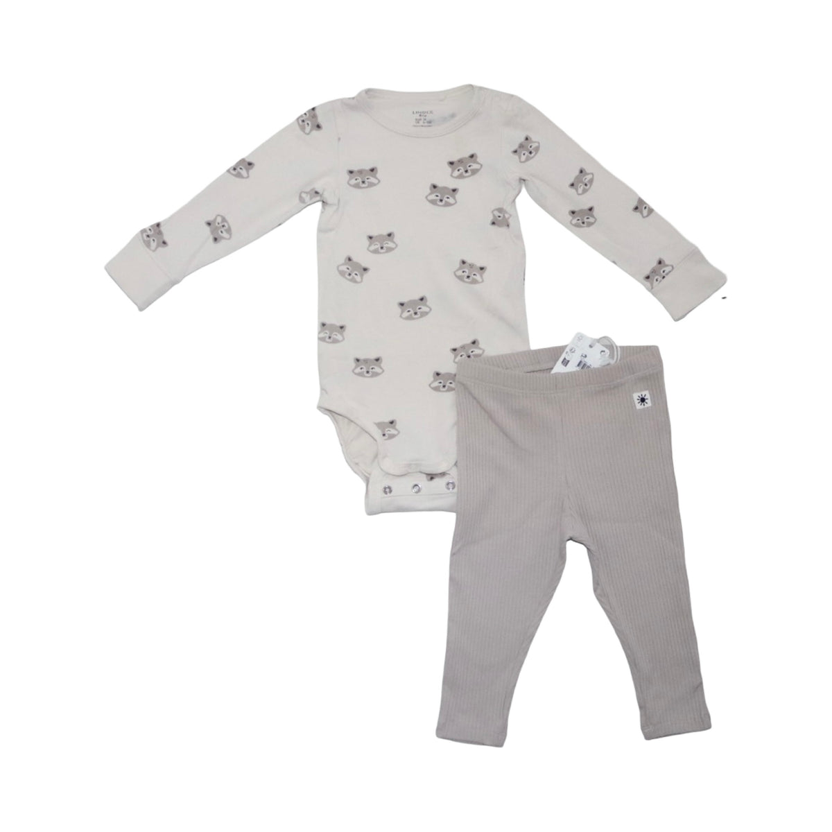 Långärmad Body & Byxor Matchande Set från LINDEX - Storlek 74 - Beige (Multi)