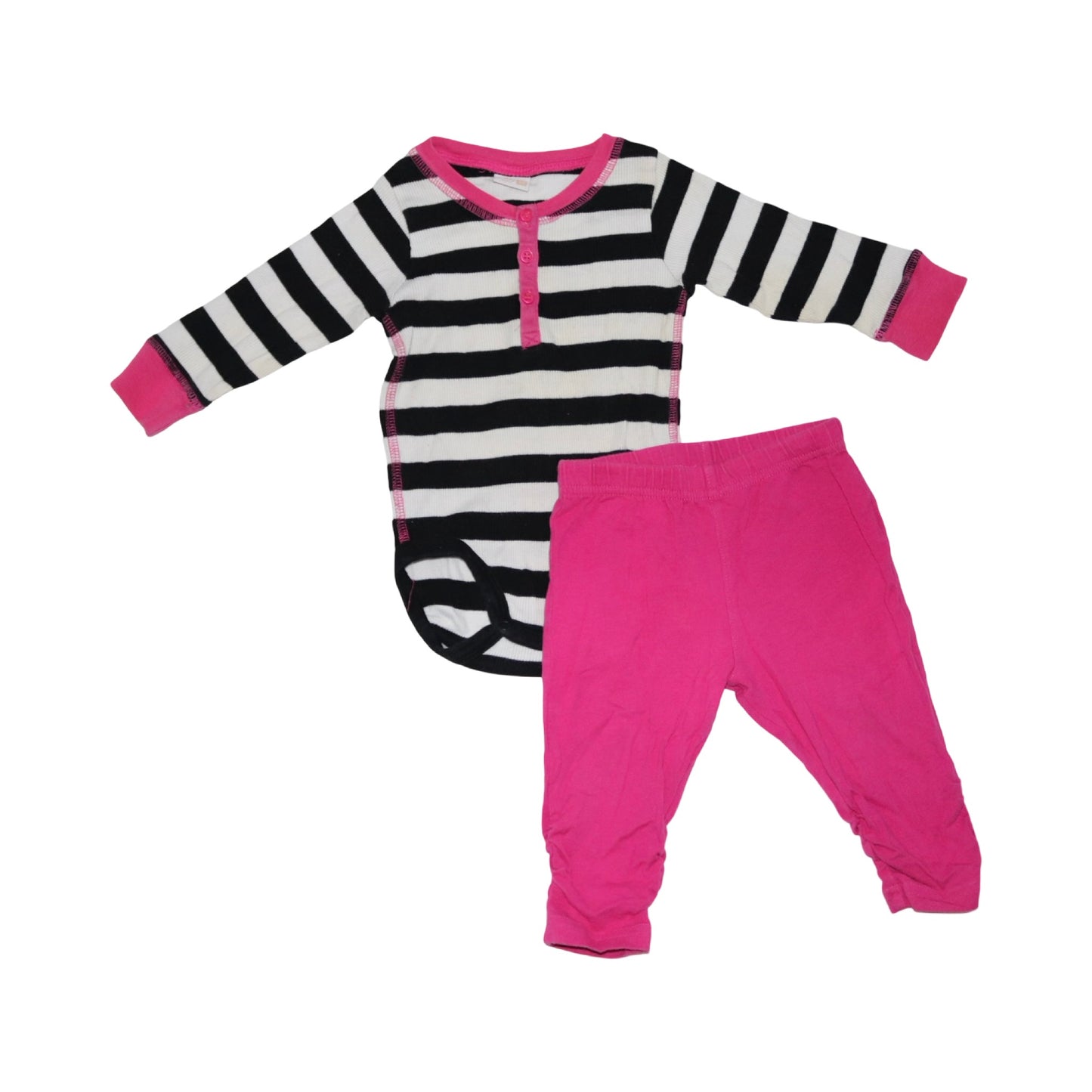 Body & Byxor Matchande Set från LINDEX & KappAhl - Storlek 74 - Svart & Rosa (Multi)