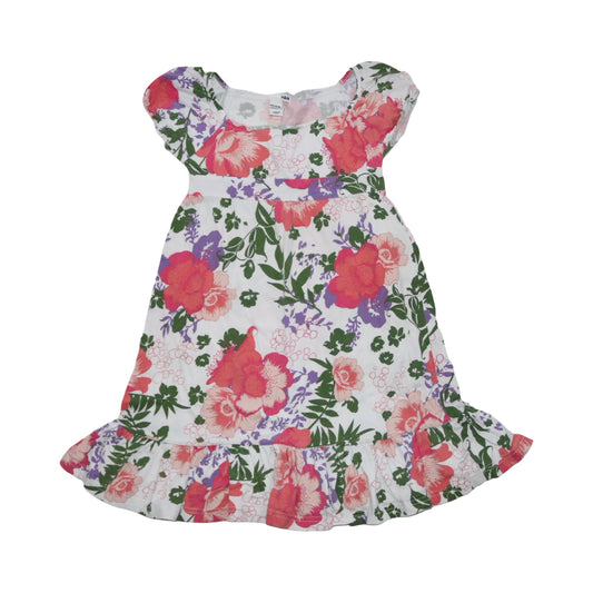 Kortärmad Klänning från H&M - Storlek 110/116 - Vit & Rosa (Multi)