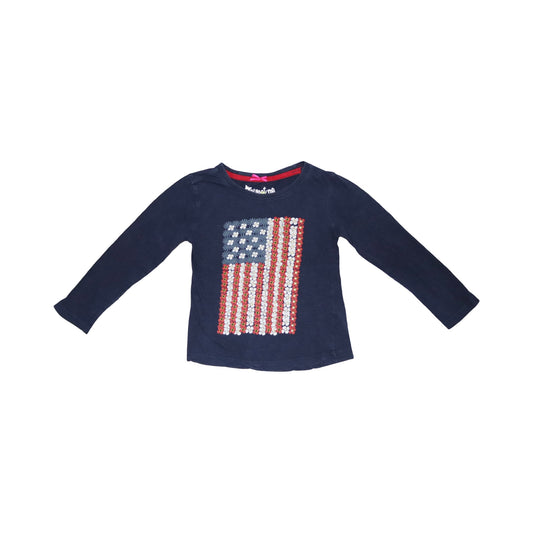 Långärmad T-shirt från Sweet me - Storlek 98/104 - Marinblå (Multi)
