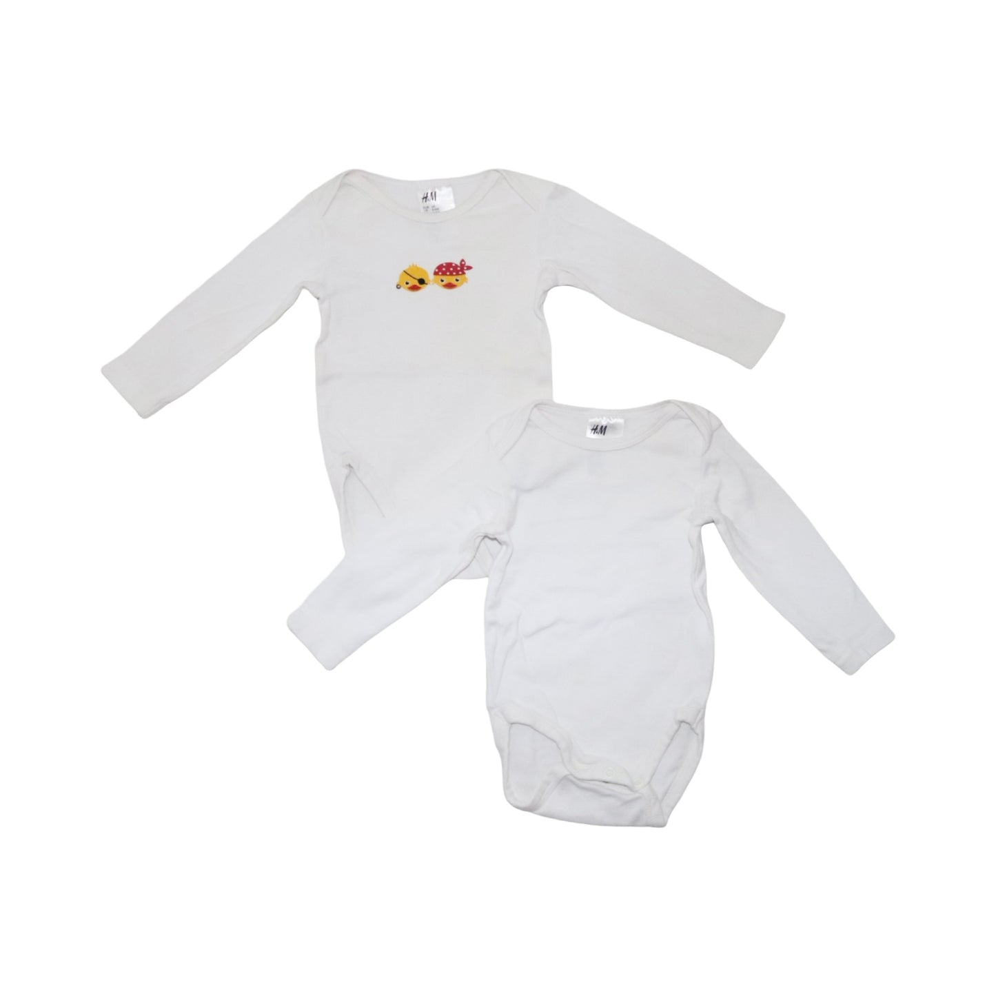 Långärmad Body (2 Pack) från H&M - Storlek 68 - Vit (Multi)