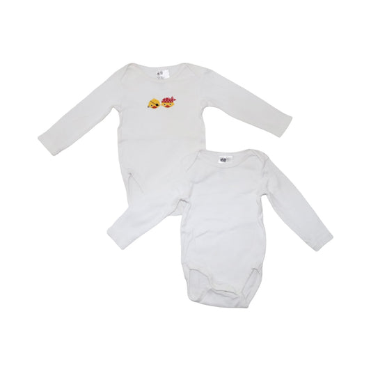 Långärmad Body (2 Pack) från H&M - Storlek 68 - Vit (Multi)