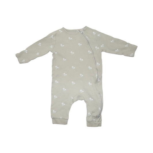 Lång Pyjamas från M&S - Storlek 68 - Ljusgrön & Vit