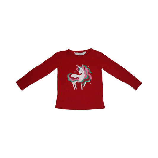 Långärmad T-shirt från H&M - Storlek 98/104 - Röd