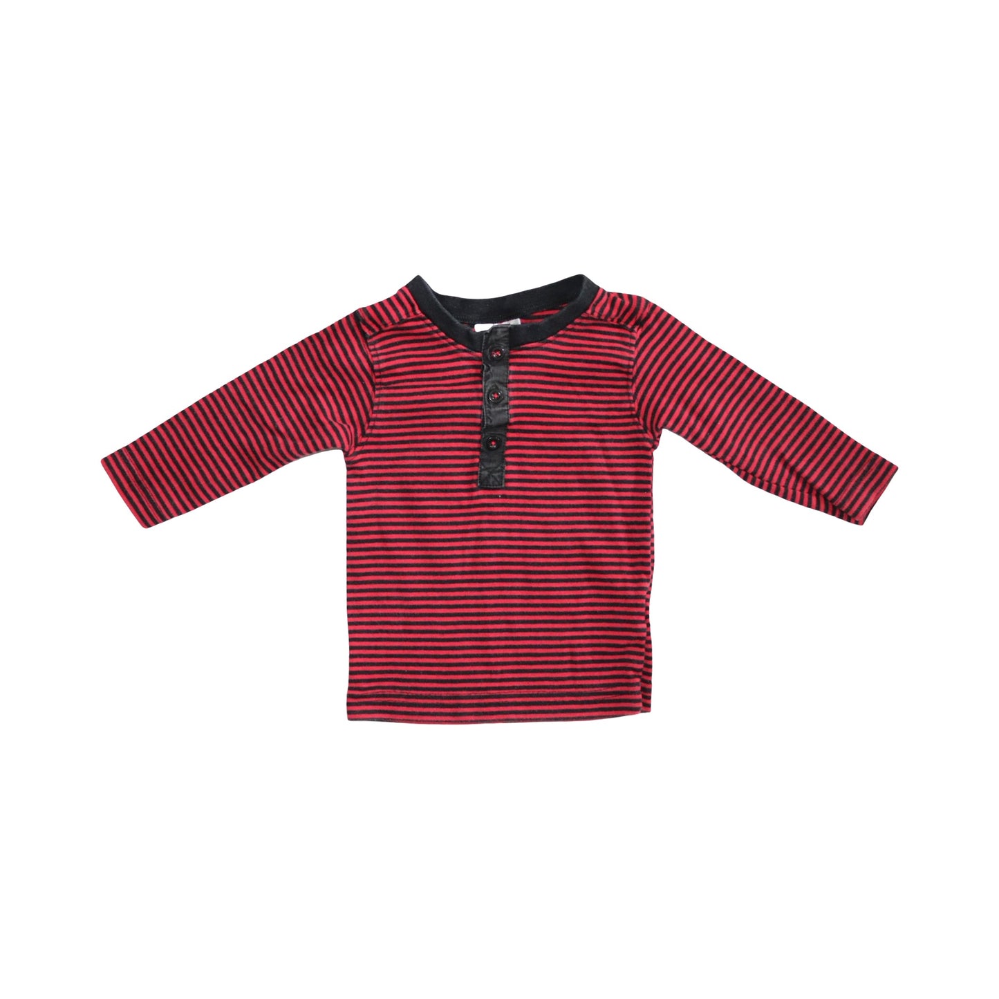 Långärmad T-shirt från KappAhl - Stolek 74 - Röd & Svart