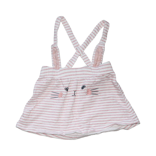 Kjol med Hängslen från H&M - Storlek 80 - Rosa & Vit