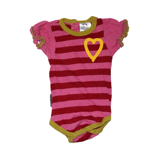 Kortärmad Body från Älskling - Stolek 70 - Rosa & Röd (Multi)