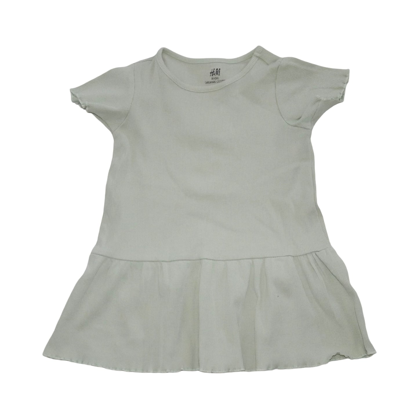 Kortärmad Klänning & Byxor - Matchande Set från H&M - Storlek 86 - Ljusgrön