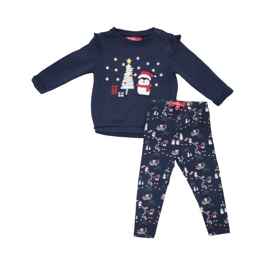 Jul Tröja & Byxor Matchande Set frän Christmas collection by SKILL - Storlek 80 - Marinblå (Multi)