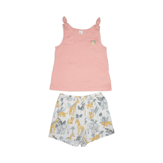 Pyjamas Shorts & T-shirt Matchande Set från H&M - Storlek 104 - Orange & Benvit