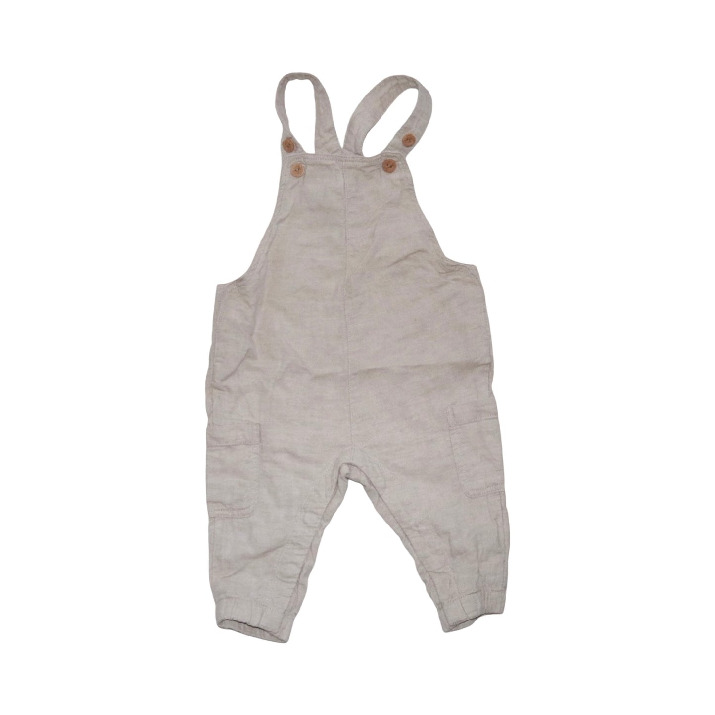 Hängselbyxor & T-shirt Matchande Set från H&M - Storlek 74 - Beige & Brun