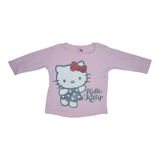 Långärmad T-shirt från HELLO KITTY - Storlek 92 - Ljusrosa