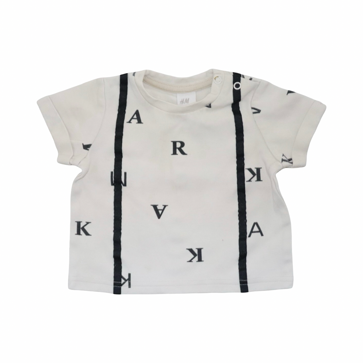 Kortärmad T-shirt från H&M - Storlek 68 - Vit & Svart