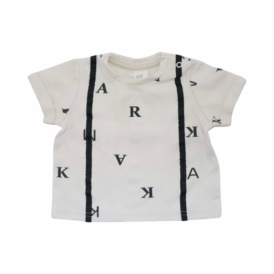 Kortärmad T-shirt från H&M - Storlek 68 - Vit & Svart