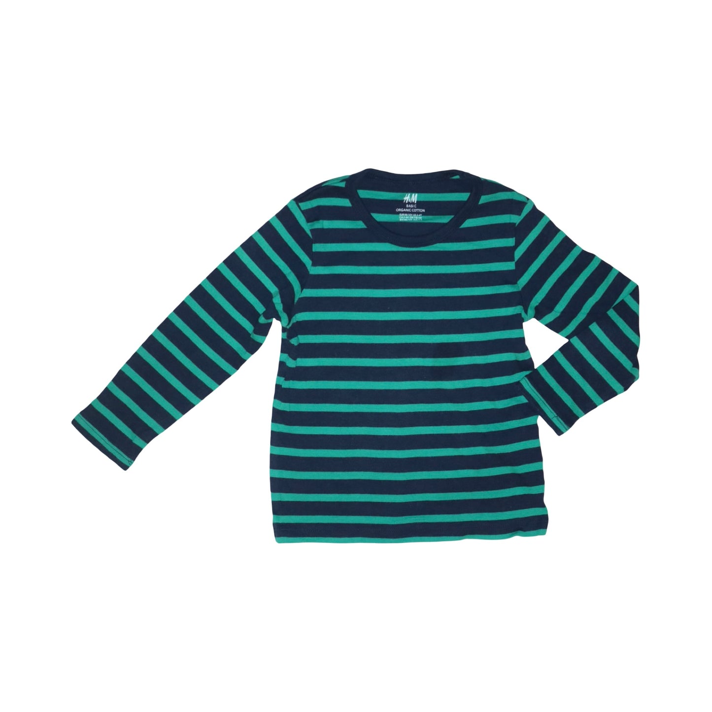 Långärmad T-shirt från H&M - Storlek 98/104 - Grön & Marinblå