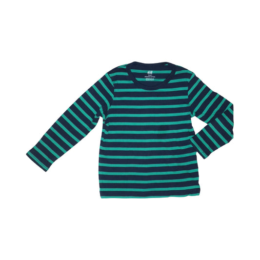 Långärmad T-shirt från H&M - Storlek 98/104 - Grön & Marinblå
