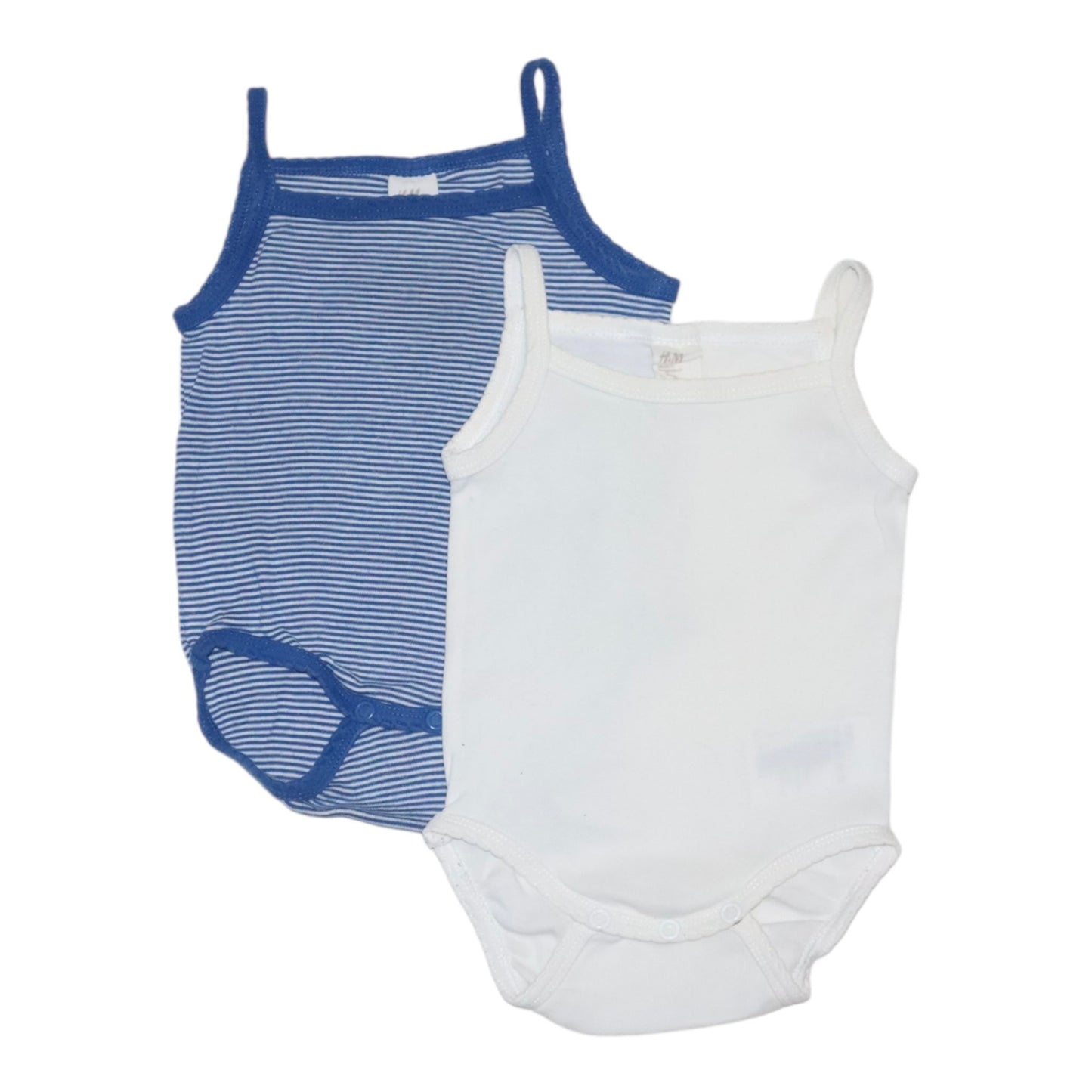 Linne Body (2 pack) från H&M - Storlek 68 - Vit & Blå