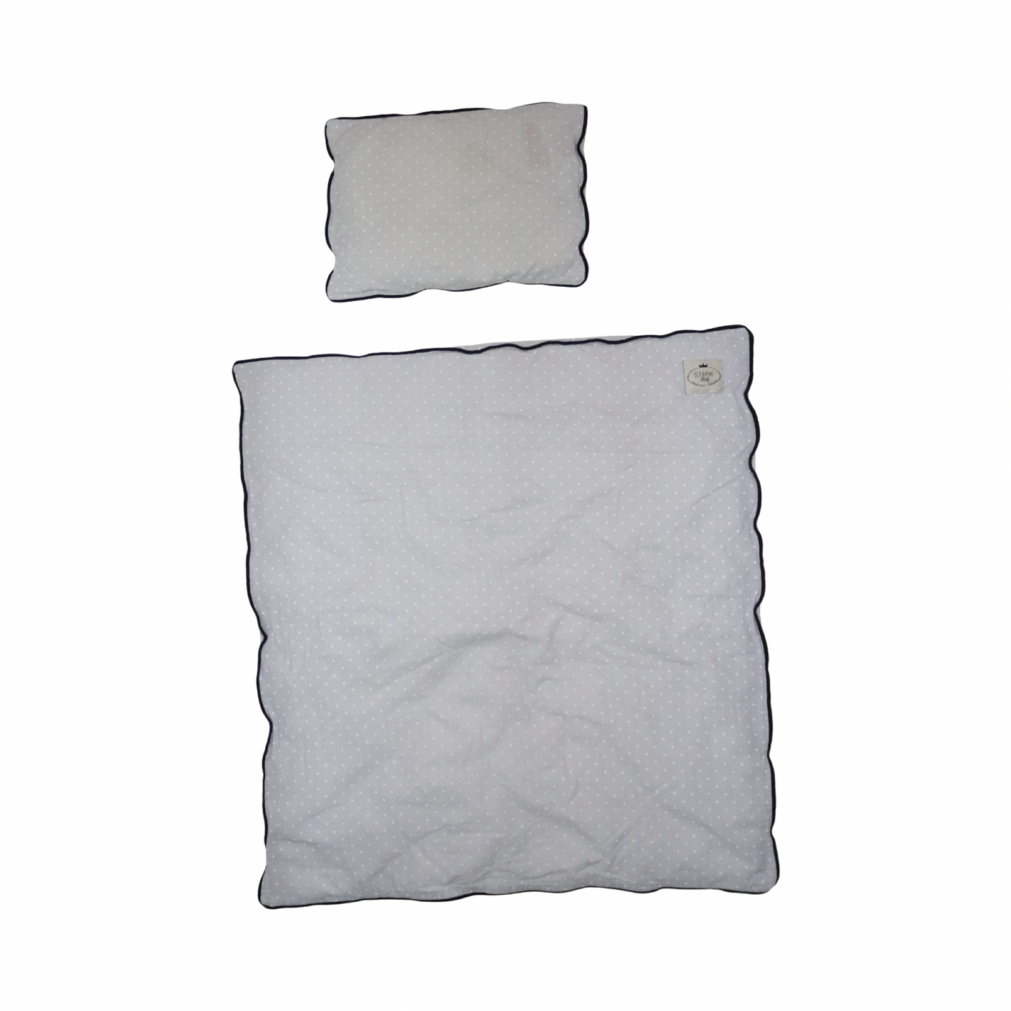 Täcke Set från STARK Baby - Storlek 70cm x 65cm & 35cm x 25cm - Grå & Vit