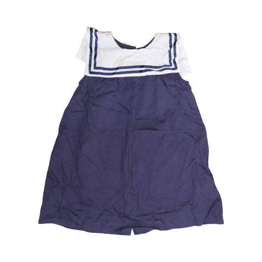 Kortärmad Klänning från Cubus  - Storlek 92 - Marinblå & Vit