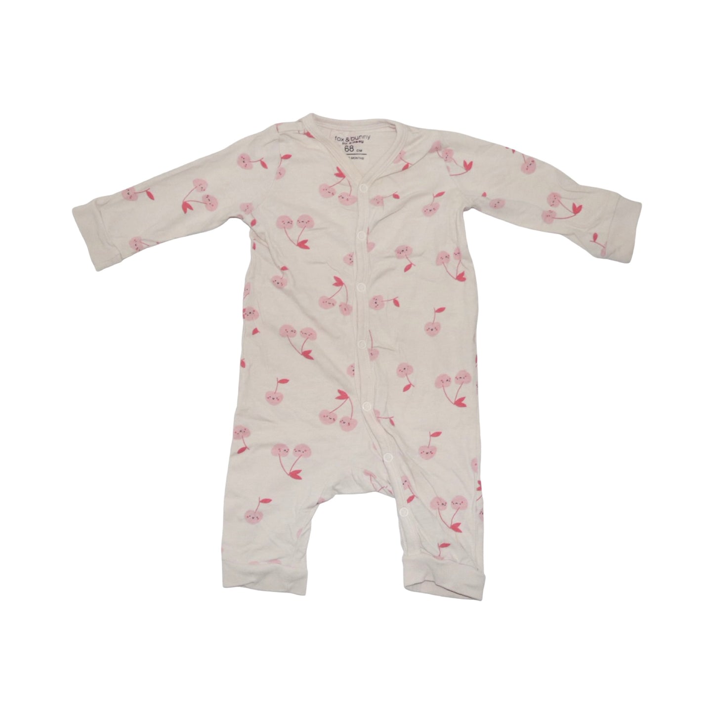 Långärmad Pyjamas (2 Pack) från fox & bunny - Storlek 68 - Rosa & Benvit