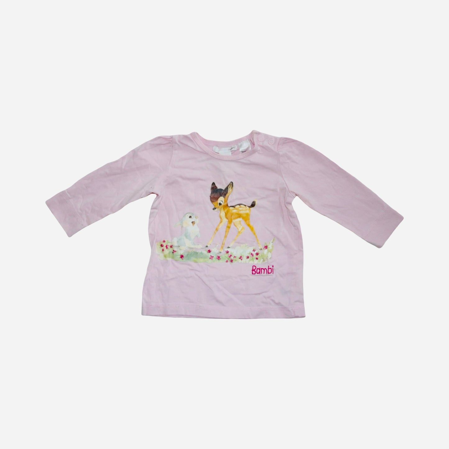 Långärmad T-shirt från H&M - Storlek 74 - Ljusrosa & Gul (Multi)