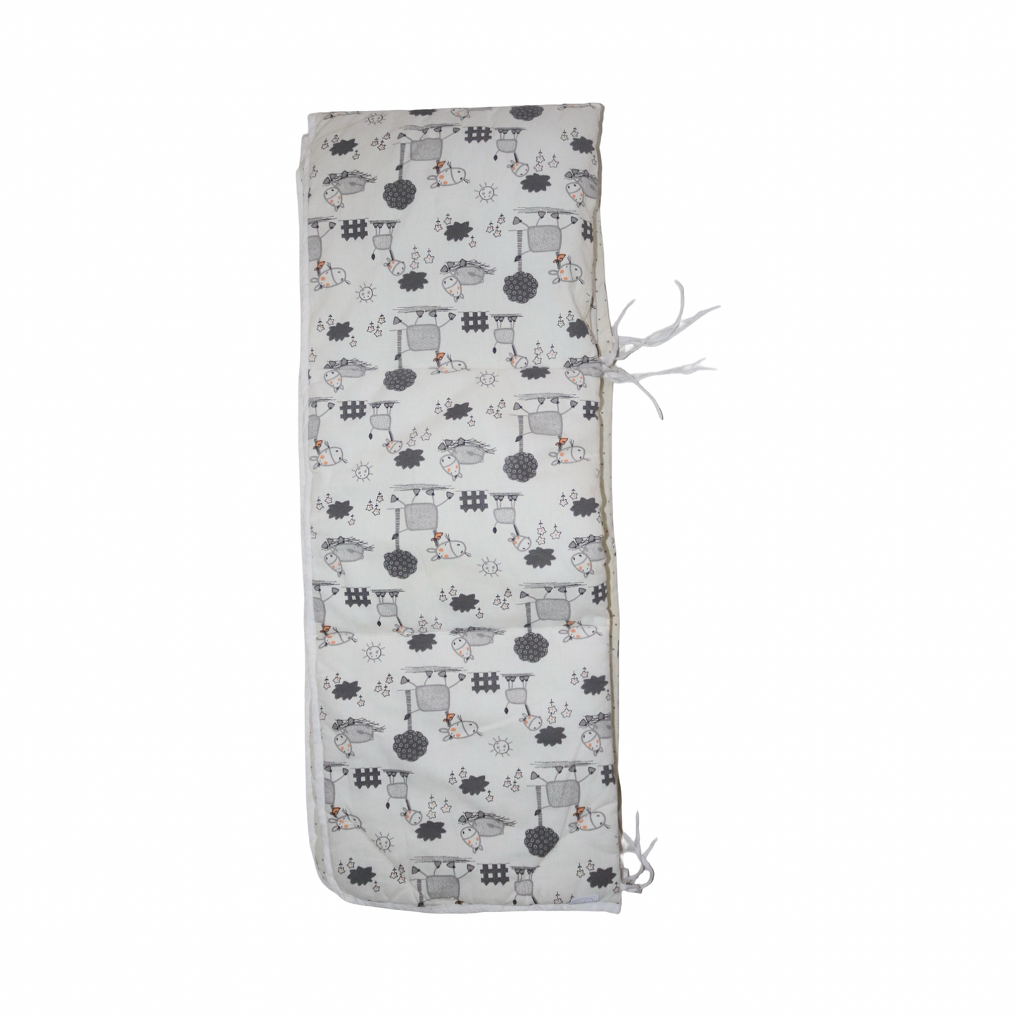 Spjälsängsskydd från Baby Dan - 380cm × 30cm - Vit & Grå (Multi)
