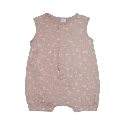 Kortärmad Byxdress/ Romper från H&M - Storlek 68 - Ljusrosa & Vit