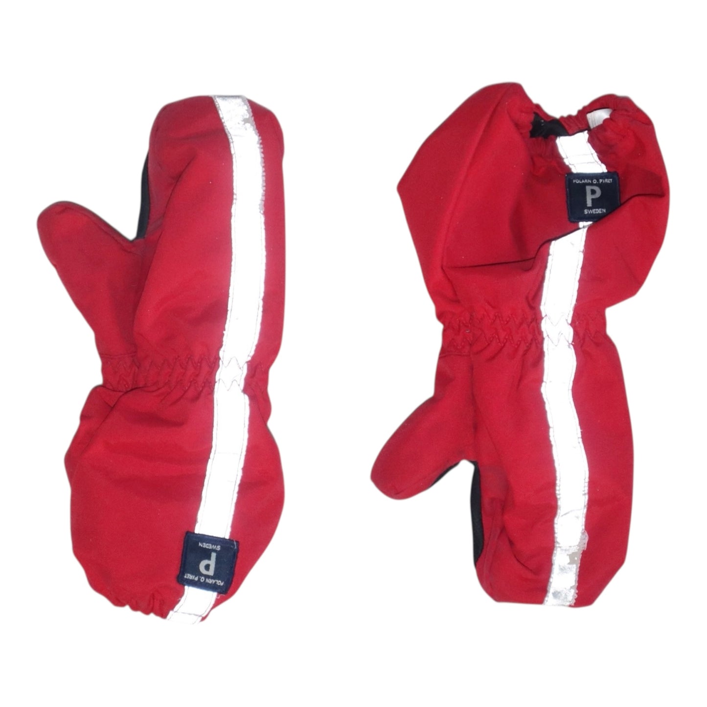 Fleecefodrade Vattentäta Vantar Från POLARN O. PYRET - Storlek 110/116 (4-6Y) - Röd & Svart
